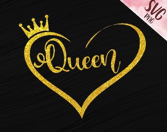 Queen SVG PNG, Black Queen Design for shirt, Cricut cut file, Sublimation ready for Shirt, His Queen, Her King, Birthday Queen svg