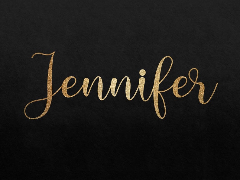 Jennifer Name SVG PNG Custom Name Clipart Svg Png Image Gold - Etsy