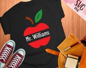 Apple Name Frame svg, for Teacher Student school shirt, Heat Transfer for shirt cup mug, Silhouette, Sublimation transfer, back to school