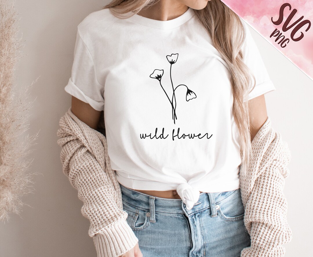 Wild Flower SVG Clipart Cut File, Wild and Free Svg, Sublimation Ready ...