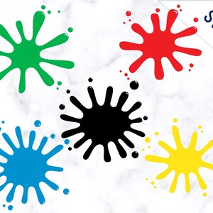 Paint Splatter SVG, Bundle, Splash Svg, Water Splash Paint Svg, Splash Clipart, Ink splatter, Paint streak blob, Silhouette svg, Vector file