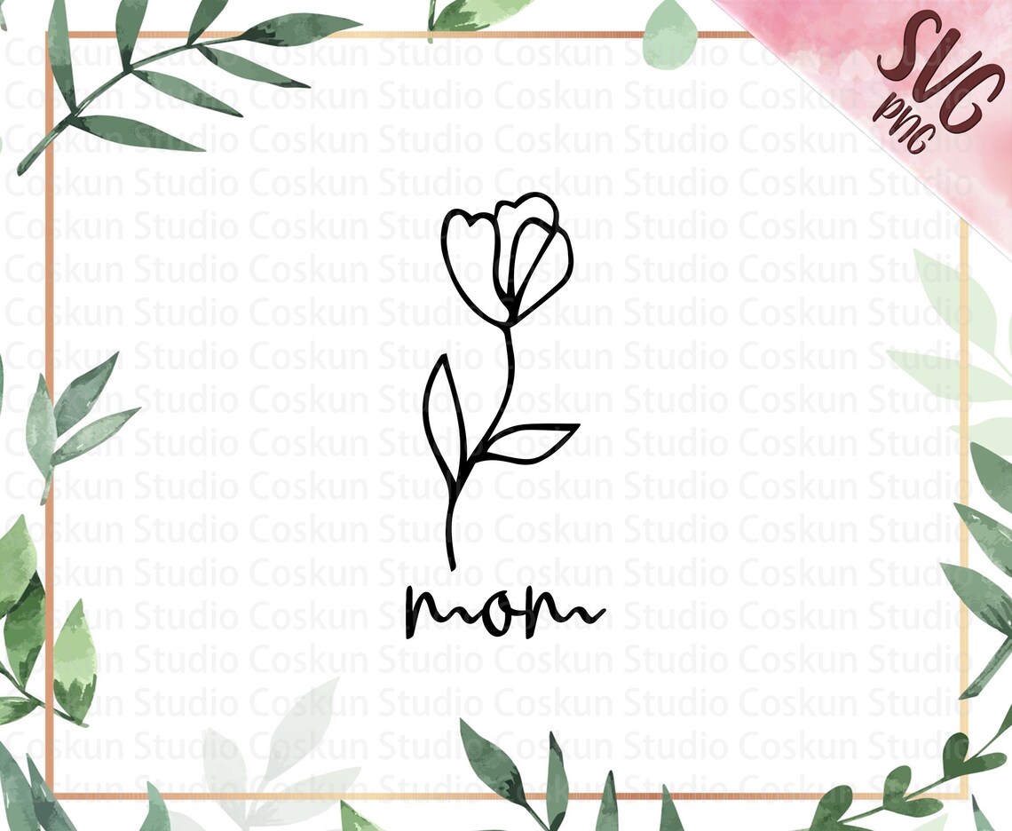 Mom Flower SVG Cut bestand moeder tekst via Svg Rose Hope | Etsy