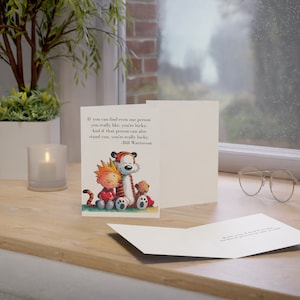 Tarjetas de felicitación de amor de Calvin y Hobbes (1, 10, 30 y 50 unidades) para regalo, parejas románticas, aniversario de niñas, niños, día de San Valentín