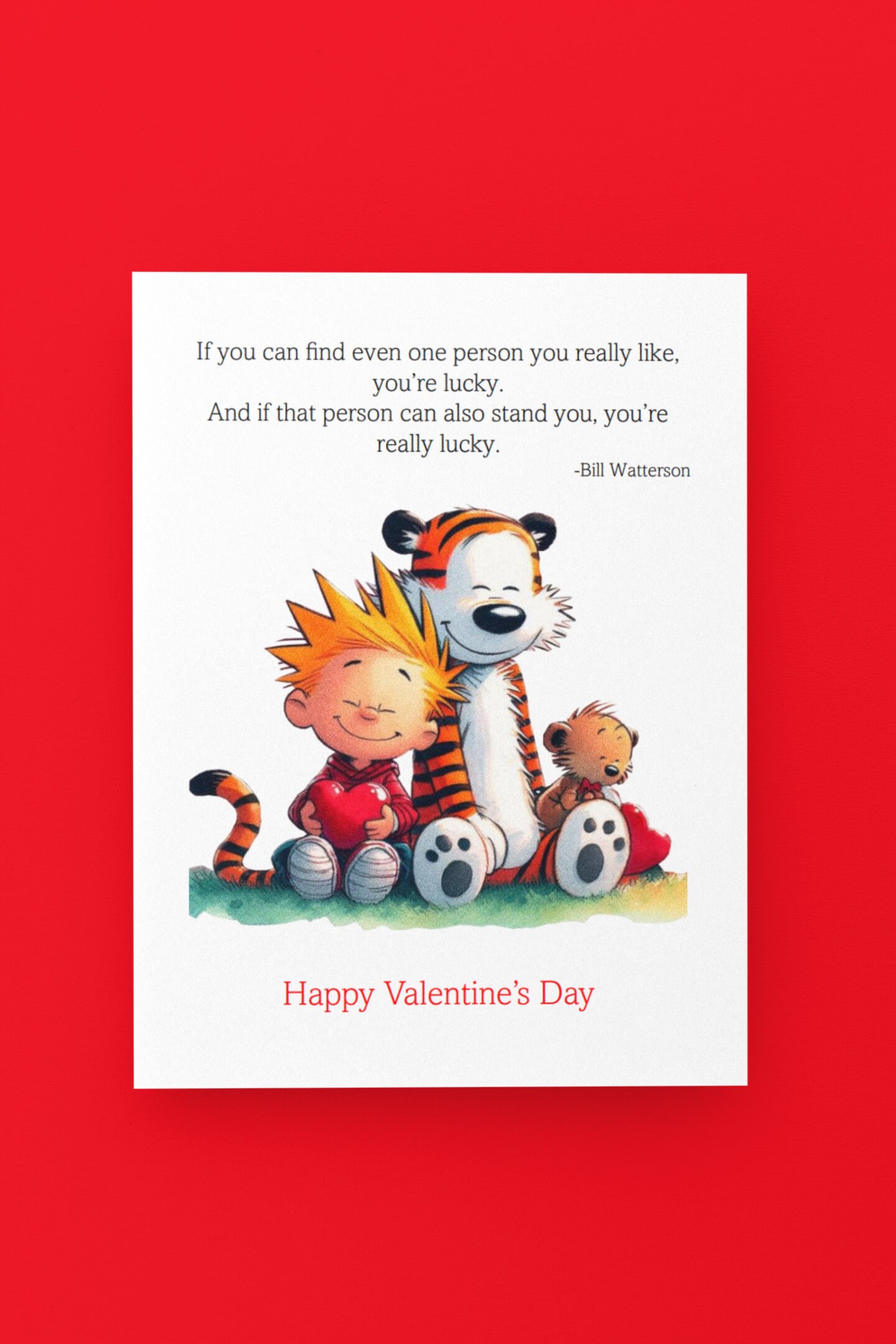 6 Calvin and Hobbes Love PNG Prints With Valentines Day Card PDF ...