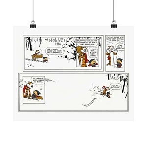 Calvin and Hobbes Last strip Let's Go Exploring Matte horizontale posters geweldig voor cadeau, jubileum, print, kunst
