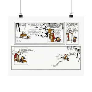 Calvin and Hobbes Last strip Let's Go Exploring Matte Horizontal Posters great for gift, anniversary, print, art