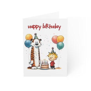 Biglietti d'auguri di buon compleanno Calvin and Hobbes (1, 10, 30 e 50 pezzi)