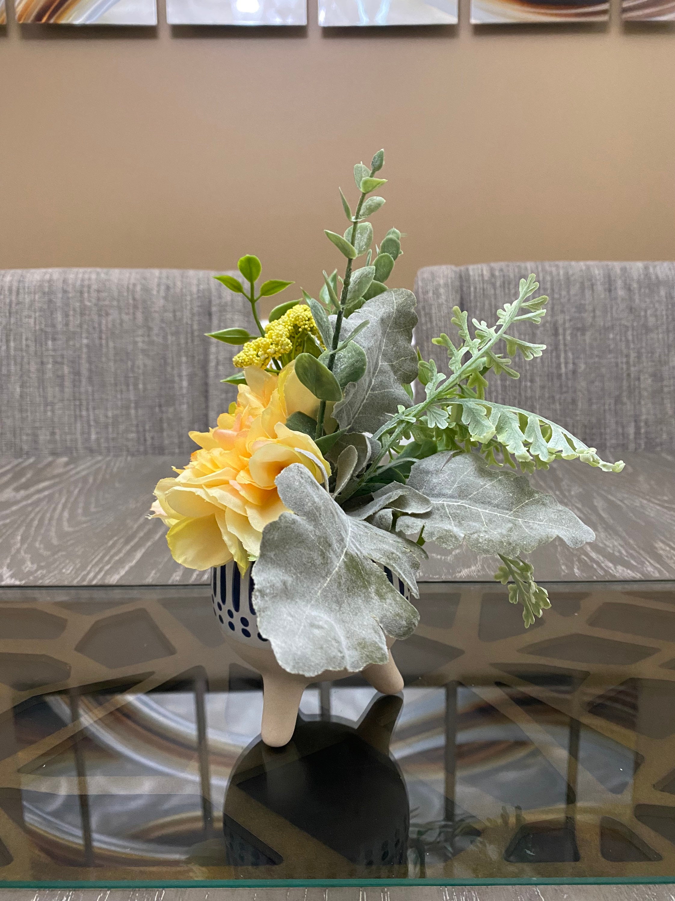 Yellow Flower Arrangement Floral Decoration Flower Etsy