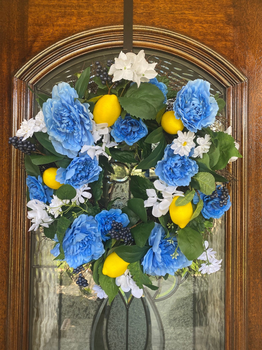 Faux citron pivoines et couronne de baies couronne Etsy France