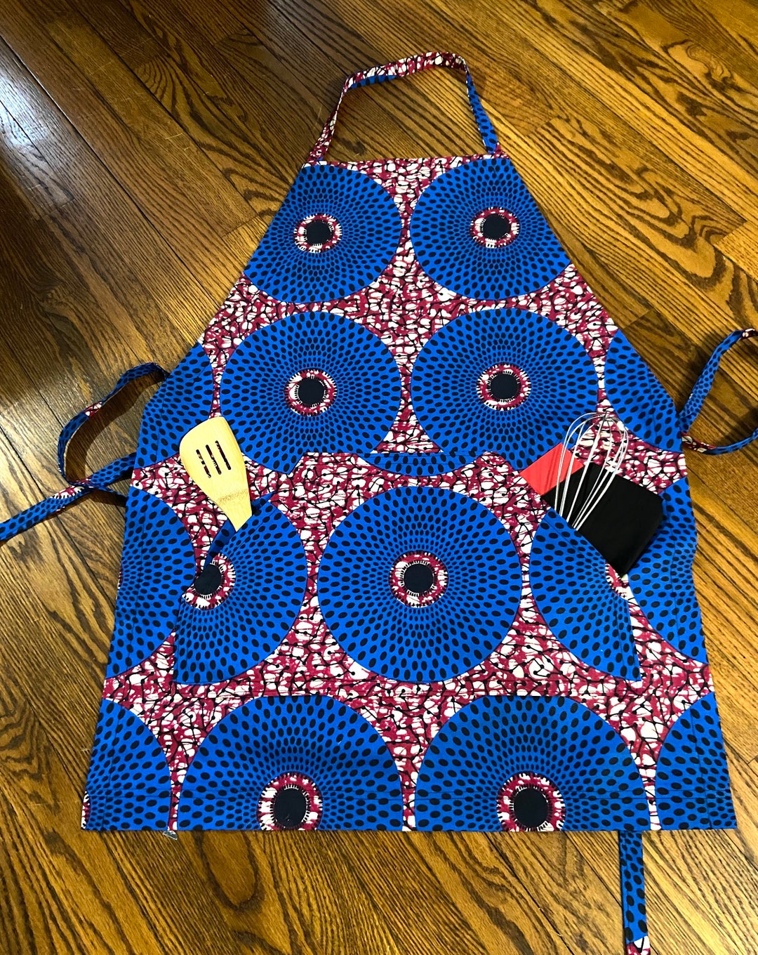 African Print Apron with Pockets/Kitchen /Clothing Proctection Colorful