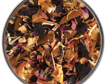 Autumn Hibiscus Spice / Pumpkin Spiced Tea / Caffeine Free / Vegan Tea / Holiday Tea / Fall Tea / Fall Party Tea /Loose leaf tea