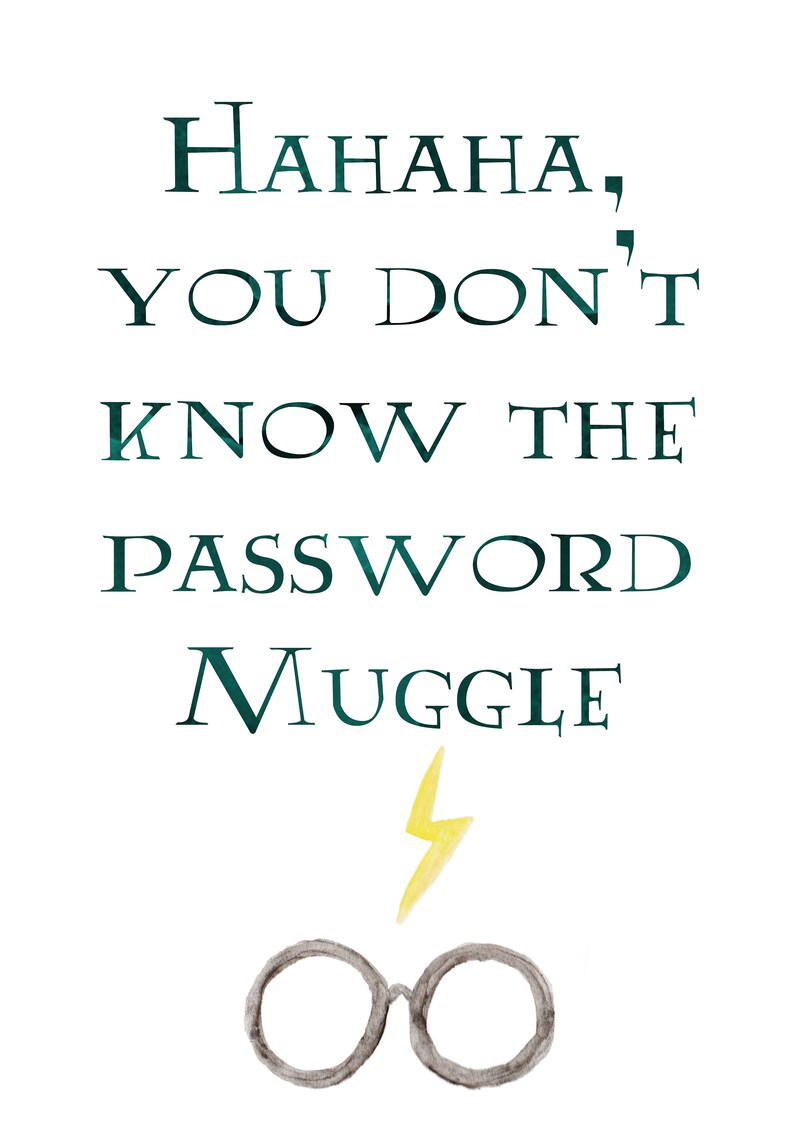 Password Muggle Quote Harry Potter Print Printable Printables | Etsy
