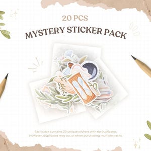 Mystery Sticker Pack | Surprise Sticker Pack | Cute Grab Bag Stickers, Journaling Stickers, Cute Stickers, Scrapbooking Stickers