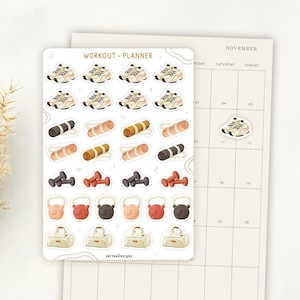 Stickers pour agenda d'entraînement | autocollant de remise en forme | Rappel | Bullet Journal | Stickers fonctionnels | NOUVEAU
