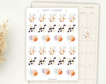 Sticker Sheet Party Planner Sticker | Reminder Icon Stickers | Planner Stickers | Everyday Icons | Mini Stickers
