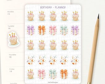 Sticker Sheet Birthday Planner Sticker | Mini Icon Stickers | Planner Stickers | Everyday Icons | Mini Stickers