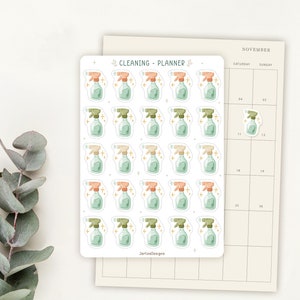 Sticker planificateur de nettoyage de feuille d'autocollants | Stickers icônes corvée | Stickers pour agenda | Icônes de tous les jours | Mini-autocollants