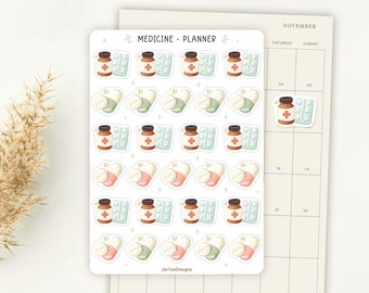 Sticker Sheet Medicine Planner Sticker | Reminder Icon Stickers | Planner Stickers | Everyday Icons | Mini Stickers