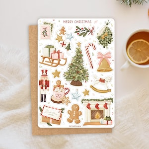 Foglio di adesivi Adesivi di Natale / Buon Natale / Festività, Adesivi per diario, Boxing Day, Vigilia di Natale, Adesivi carini, Regali