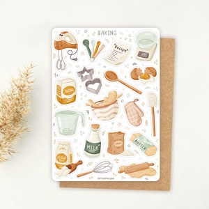 Sticker Bogen Backen Stickers | Bäckerei Aufkleber | Planer Aufkleber | Journal Aufkleber, Kuchen, süße Aufkleber, gemütliches Hobby, süße Küche