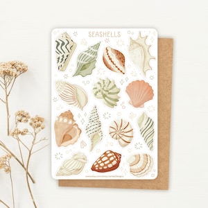 Stickervel schelpsticker | Strandstickerset | Stickervel planner | Dagboekstickers