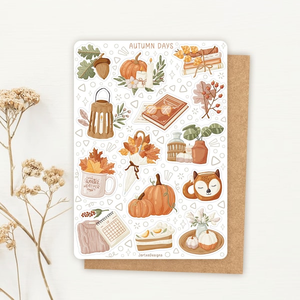 Sticker Sheet Autumn Days Sticker | Fall Sticker | Sticker Sheet | Journal Stickers