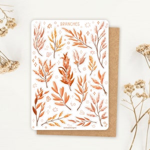 Feuille d'autocollants Sticker branches d'automne | Autocollants d'automne | Sticker plante | Feuille d'autocollants | Stickers pour journaux | Tome 2