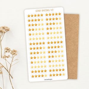 Stickervel stickers sterrenbeoordeling | Trackingstickers | Bulletjournaal | Plannerstickers | V2