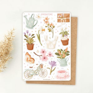 Sticker Bogen Frühling Sticker | Frühling Sticker Set | Planer Sticker Blatt | Journal Aufkleber