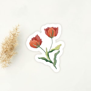 Sticker Flower Vinyl Sticker Waterproof Tulip Sticker Waterbottle | Flower Sticker | Plant Sticker | CLEARANCE