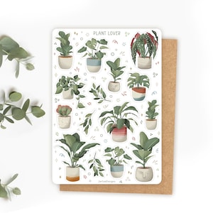 Sticker Sheet Plant Lover Stickers | Plant Sticker | Potted Plants Sheet | Journal Stickers