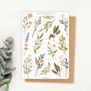 Sticker Sheet Wildflower Sticker Vol 3 | Flower Sticker Set | Planner Sticker Sheet | Journal Stickers
