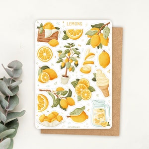 Sticker Bogen Zitronen Sticker | Citrus Sticker Bogen | Planer Sticker Blatt | Journal Aufkleber