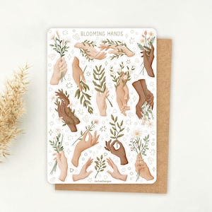 Stickervel Flower Hands Sticker | Stickervel Blooming Hands | Handsticker | Stickervel planner | Dagboekstickers