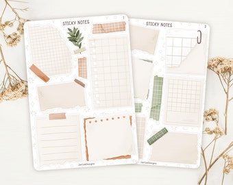 Sticker Sheet Sticky Notes Sticker | Memo Sticker Sheet | Planner Sticker Sheet | Journal Stickers
