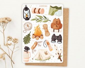 Sticker Sheet Camping Sticker | Wanderlust Sticker Set | Planner Sticker Sheet | Journal Stickers