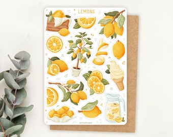 Sticker Sheet Lemons Sticker | Citrus Sticker Sheet | Planner Sticker Sheet | Journal Stickers