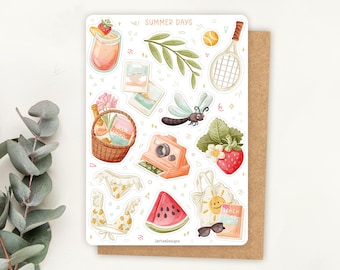 Sticker Sheet Summer Days Sticker | Summer Sticker Sheet | Planner Sticker Sheet | Journal Stickers