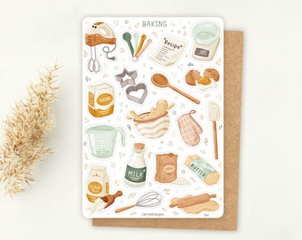 Sticker Bogen Backen Stickers | Bäckerei Aufkleber | Planer Aufkleber | Journal Aufkleber, Kuchen, süße Aufkleber, gemütliches Hobby, süße Küche