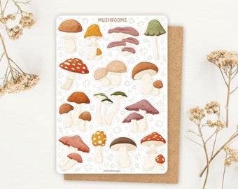 Sticker Sheet Mushroom Sticker | Autumn Sticker Sheet | Planner Sticker Sheet | Journal Stickers | Colorful