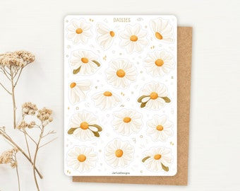 Sticker Sheet Daisies Sticker | Flower Sticker Set | Planner Sticker Sheet | Journal Stickers