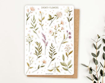 Sticker Sheet Dainty Flower Sticker | Wildflower Sticker Set | Planner Sticker Sheet | Journal Stickers