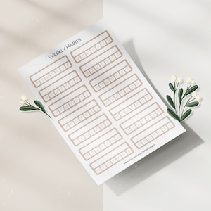 Sticker Sheet Wochenübersicht | Minimal Habit Tracker | Bullet Journal Aufkleber | Sticker Set | Verschiedene Farben erhältlich