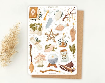 Sticker Sheet Witch Sticker | Bewitched Sticker Sheet | Witchcraft Sticker Sheet | Planner Sticker Sheet | Journal Stickers |
