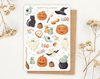 Sticker Sheet Happy Halloween Stickers | Spooky Sticker Set | Autumnal | Sticker Sheet | Journal Stickers