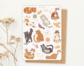 Sticker Sheet Cats Sticker | Kitties Sticker Sheet | Planner Sticker Sheet | Journal Stickers