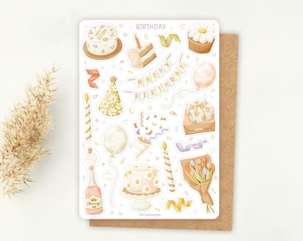 Sticker Sheet Birthday Sticker | Flower Birthday Sticker Sheet| Planner Sticker Sheet | Journal Stickers