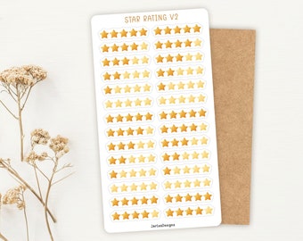 Sticker Sheet Star Rating Stickers | Tracking Stickers | Bullet Journal | Planner Stickers | V2