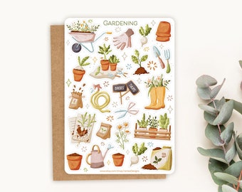 Sticker Sheet Gardening Sticker | Plant Sticker Set | Planner Sticker Sheet | Journal Stickers