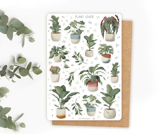 Sticker Sheet Plant Lover Stickers | Plant Sticker | Potted Plants Sheet | Journal Stickers